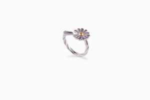 Anello Margherita intrecciato Placcato Rodio