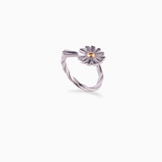 Anello Margherita intrecciato Rodio