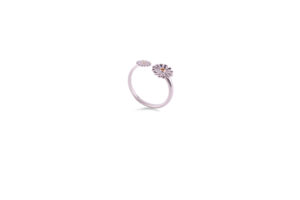 Anello doppia Margherita Placcato Rodio