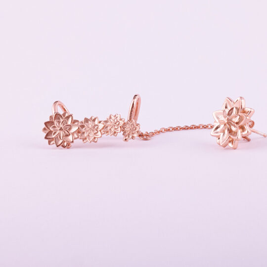 Orecchino indossabile Dalia Oro Rosa