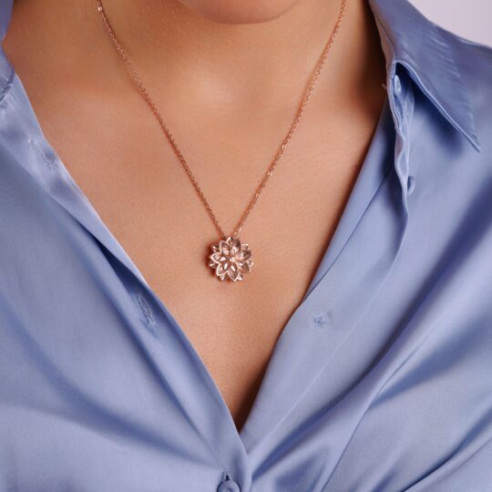 Collana Dalia pendente Oro Rosa