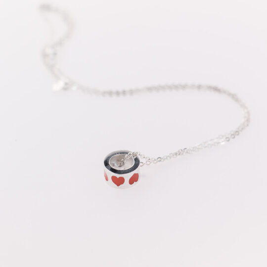 Collana Anello Cuore Rosso