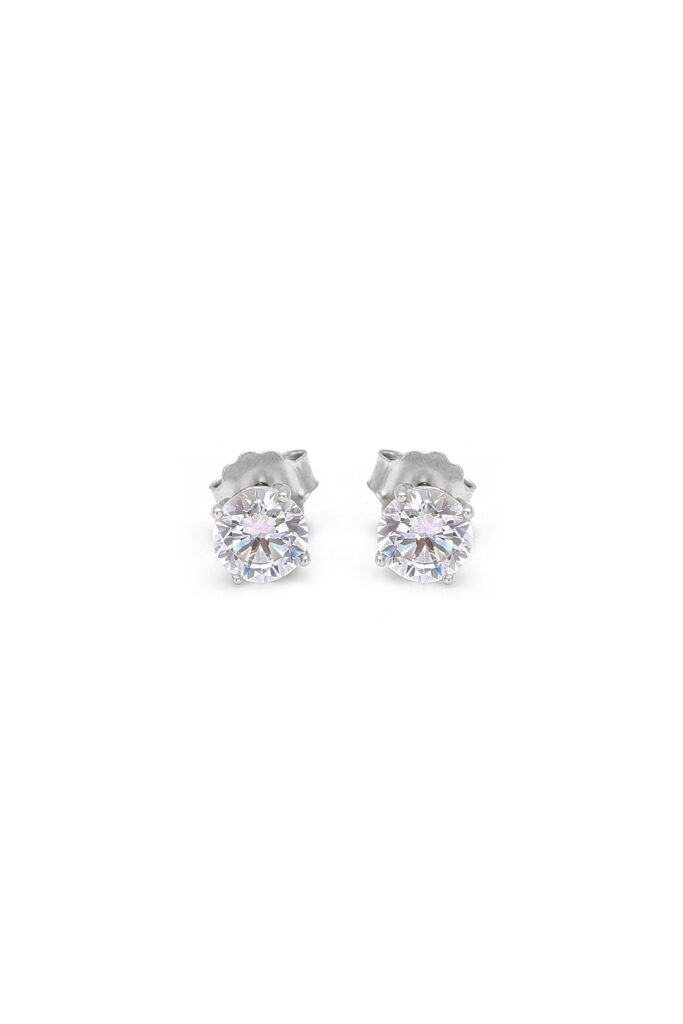Orecchini Punto Luce in Argento 925 con brillanti bianchi, dal design elegante e luminoso, perfetti per ogni occasione.