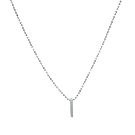 Collana con Lettera I in Argento 925 su catena a sfere, un accessorio raffinato e personalizzato.