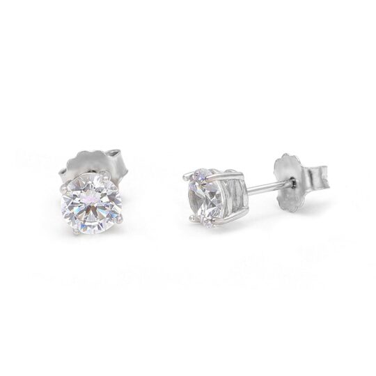Orecchini Punto Luce in Argento 925 con brillanti bianchi, gioielli luminosi ed eleganti perfetti per ogni occasione.
